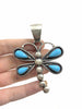 Native American Pendants - Navajo Dragonfly Sleeping Beauty Turquoise Pendant - Darrin Livingston - Native American