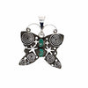 Native American Pendants - Navajo Large Butterfly Petroglyphs Royston Turquoise Pendant - Alex Sanchez - Native American