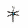 Native American Pendants - Navajo Large Dragonfly Sleeping Beauty Turquoise Pendant - Alex Sanchez - Native American