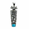 Native American Pendants - Navajo Large Kachina Petroglyphs Sleeping Beauty Turquoise Pendant - Alex Sanchez - Native American