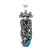 Native American Pendants - Navajo Large Kachina Petroglyphs Turquoise Pendant - Alex Sanchez - Native American