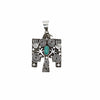 Native American Pendants - Navajo Large Thunderbird Petroglyphs Royston Turquoise Pendant - Alex Sanchez - Native American