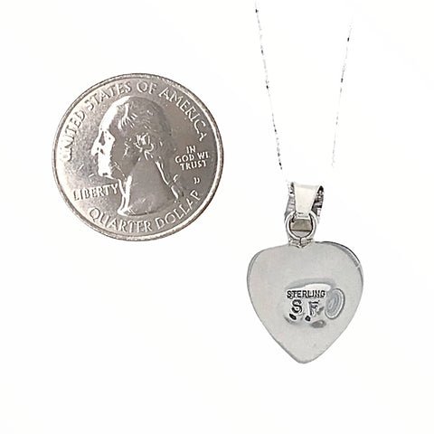 Image of Native American Pendants - Navajo White Buffalo Heart Pendant & Fine Chain Necklace - Native American