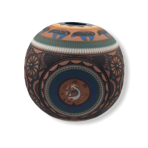 Image of Native American Pot - SOLD Navajo Large Kokopelli P.ot By H. Whitegoat