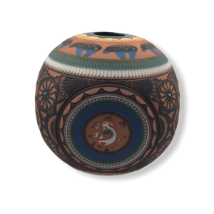 Native American Pot - SOLD Navajo Large Kokopelli P.ot By H. Whitegoat