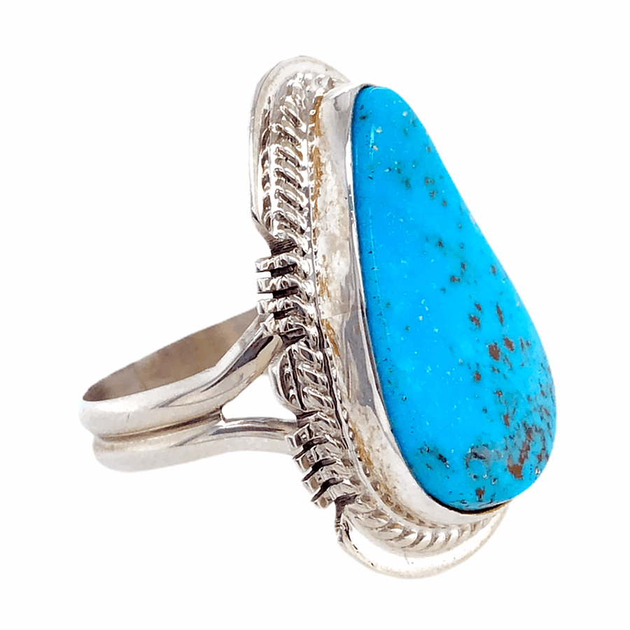 Native American Ring - Kingman Turquoise Teardrop Ring