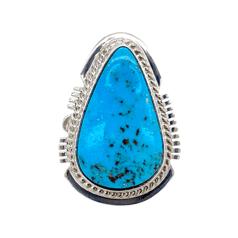 Native American Ring - Kingman Turquoise Teardrop Ring