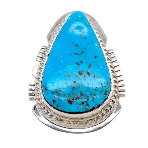 Native American Ring - Kingman Turquoise Teardrop Ring