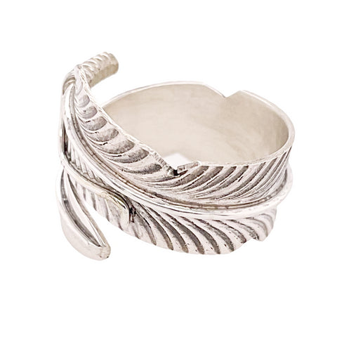 Image of Native American Ring - Navajo Adjustable Feather Wrap Around Ring - Chris Charley