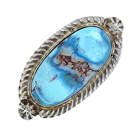 Image of Native American Ring - Navajo Embellished Golden Hills Turquoise Princess Ring - Reggie Hoskie