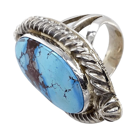 Image of Native American Ring - Navajo Embellished Golden Hills Turquoise Princess Ring - Reggie Hoskie