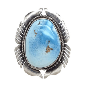 Native American Ring - Navajo Golden Hills Turquoise Embellished Ring - G. Spencer