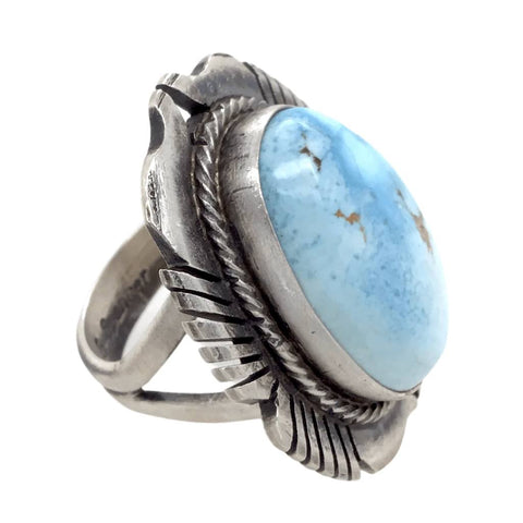 Image of Native American Ring - Navajo Golden Hills Turquoise Embellished Ring - G. Spencer