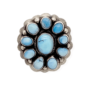 Native American Ring - Navajo Golden Hills Turquoise Flower Ring
