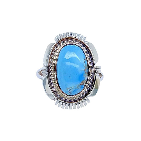 Image of Native American Ring - Navajo Golden Hills Turquoise Sterling Silver Ring - Native American