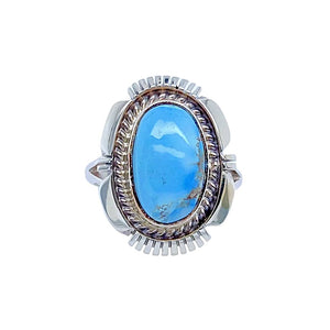 Native American Ring - Navajo Golden Hills Turquoise Sterling Silver Ring - Native American