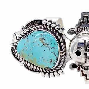 Native American Ring - Navajo Kachina Royston Turquoise Sterling Silver Ring - Bennie Ration - Native American