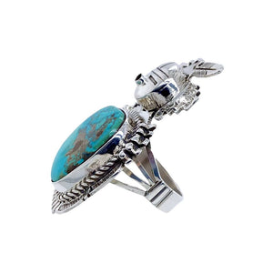 Native American Ring - Navajo Kachina Turquoise Sterling Silver Ring - Bennie Ration - Native American