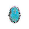 Native American Ring - Navajo No. 8 Turquoise Sterling Silver Ring - Samson Edsitty - Native American