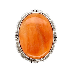 Native American Ring - Navajo Orange Striated Spiny Oyster Ring