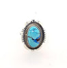 Native American Ring - Navajo Oval Golden Hills Turquoise Ring - Native American