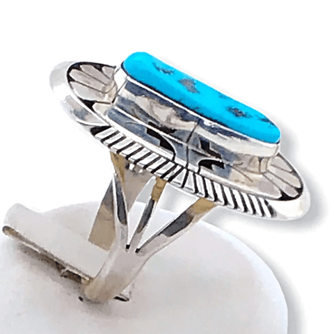 Image of Native American Ring - Navajo Sleeping Beauty Turquoise Ring By Eugene Belone