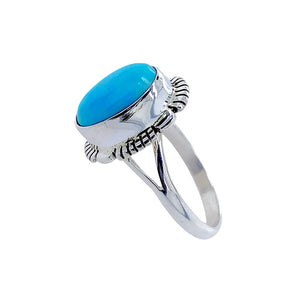 Native American Ring - Navajo Sleeping Beauty Turquoise Sterling Silver Ring - Native American