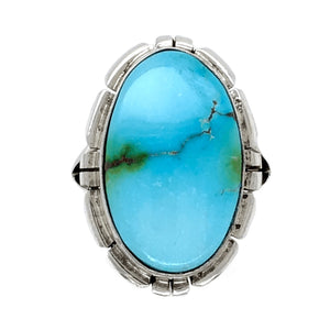 Native American Ring - Navajo Sonoran Turquoise Blue & Green Ring