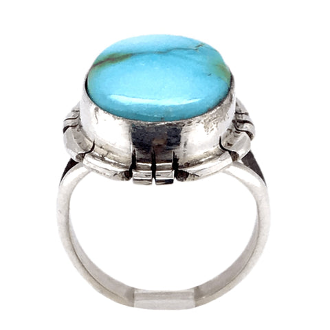 Image of Native American Ring - Navajo Sonoran Turquoise Blue & Green Ring