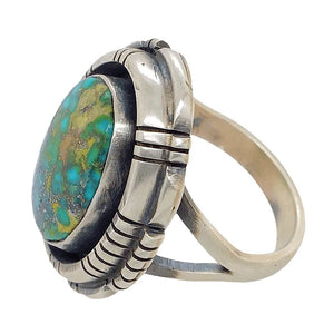 Native American Ring - Navajo Sonoran Turquoise Embellished Ring - E. Spencer
