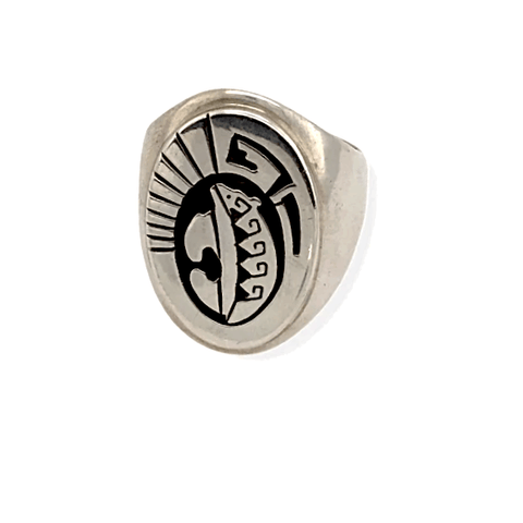 Image of Native American Ring - Navajo Sterling Silver Ring With Bear Detail