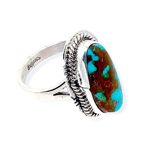Native American Ring - Navajo Teardrop Pilot Mountain Turquoise Ring