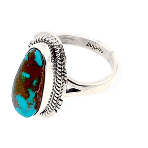 Native American Ring - Navajo Teardrop Pilot Mountain Turquoise Ring