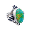 Native American Ring - Navajo Zia Sonoran Gold Turquoise Sterling Silver Ring - Native American