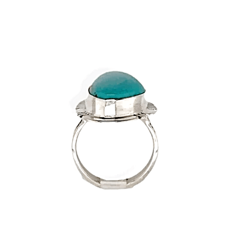 Image of Native American Ring - Oval Pilot Mountain Turquoise Ring - Navajo