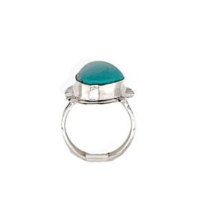 Native American Ring - Oval Pilot Mountain Turquoise Ring - Navajo