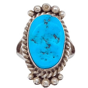 Native American Ring - Rough Sleeping Beauty Turquoise Ring - Mary Ann Spencer