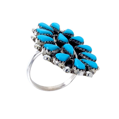 Image of Native American Ring - Zuni Petit Point Sleeping Beauty Turquoise Ring - Veronica Martza - Native American