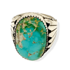 Native American Ring - Zuni Royston Turquoise And Sterling Silver Ring -Robert Leekya