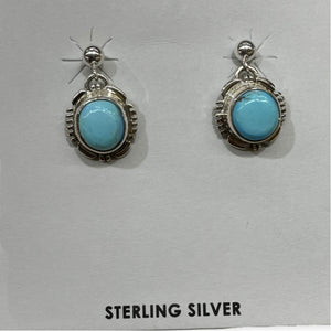 Navajo Golden Hills Turquoise Earrings - Dangle Post - Native American