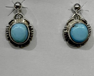 Navajo Golden Hills Turquoise Earrings - Dangle Post - Native American