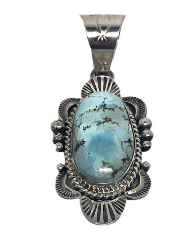 Image of SOLD Navajo Golden Hills Turquoise Pend W/ Stamping