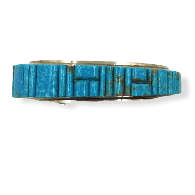 Navajo Inlay Turquoise Bracelet -Melvin Francis & Lester James - Native American