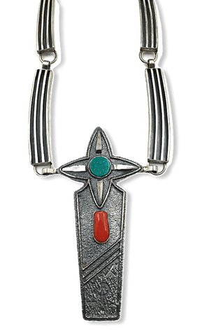 Image of Sold Navajo Turquoise and Coral - Jack Tom - Native American