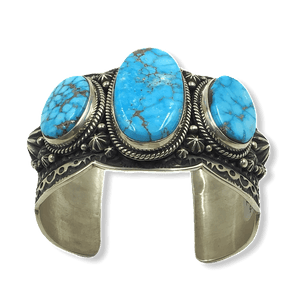Sold Navajo Kingman Turquoise 3-Stone   - Native American