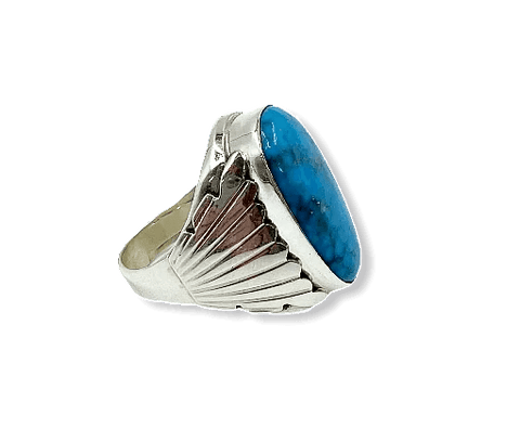Image of Sold Navajo Kingman Turquoise Men's Ring - Native American
