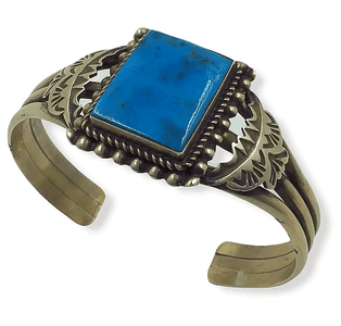 SOLD Navajo Kingman Turquoise Brace.