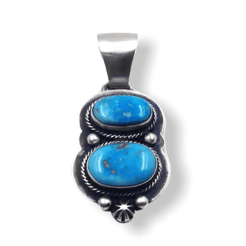 Image of SOLD Navajo Kingman Turquoise Pend. 2 Stone