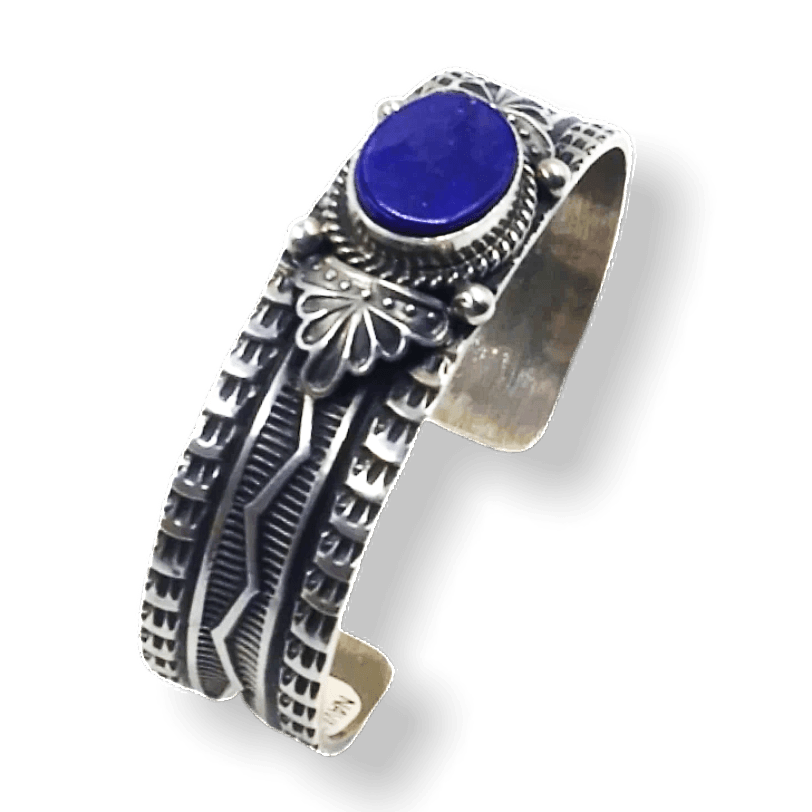 Unique Bullet Cuff Bracelet Lapis Lazuli Sterling Silver 14k | Sedona by  Manzano Jewelers