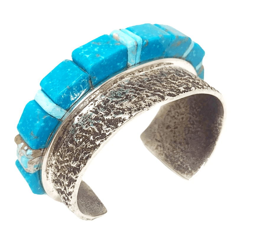 Sold Navajo Multi-Stone Turquoise Cobblestone Tufa - Native